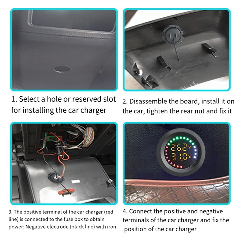 

BT-12-24V автомобильный круглый цветной экран вольтметр температуры автоматический тест напряжения двойной дисплей цифровые измерения для мотоцикла RV