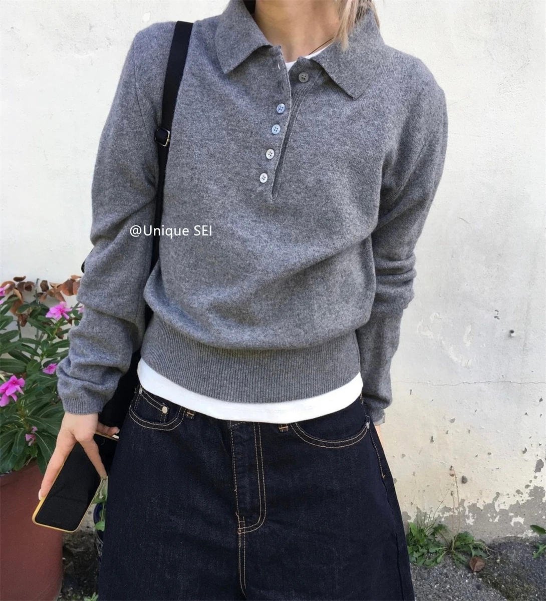 

ZHISILAO новый пуловер вязаный свитер женский винтажный повседневный однотонный свитер осень-зима топы 2025