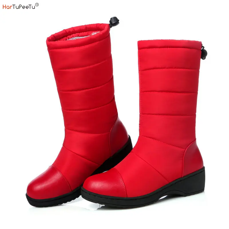 

Winter Waterproof Snow Boots Women 2024 Warm Plush Outdoor Wedges Shoes