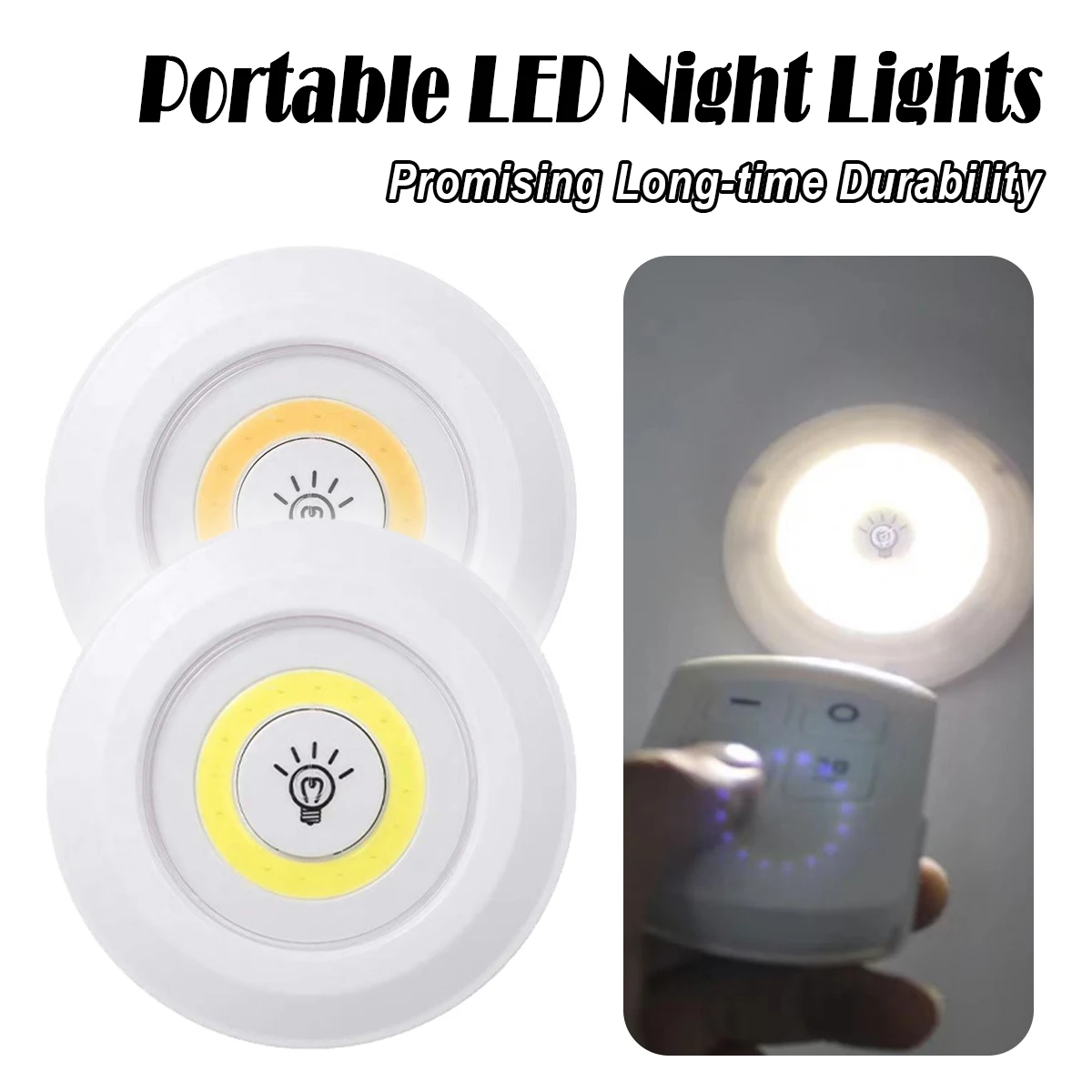 Luce LED dimmerabile sotto l'armadio con telecomando Luci per armadi a LED a batteria Guardaroba Illuminazione per il bagno Luce notturna