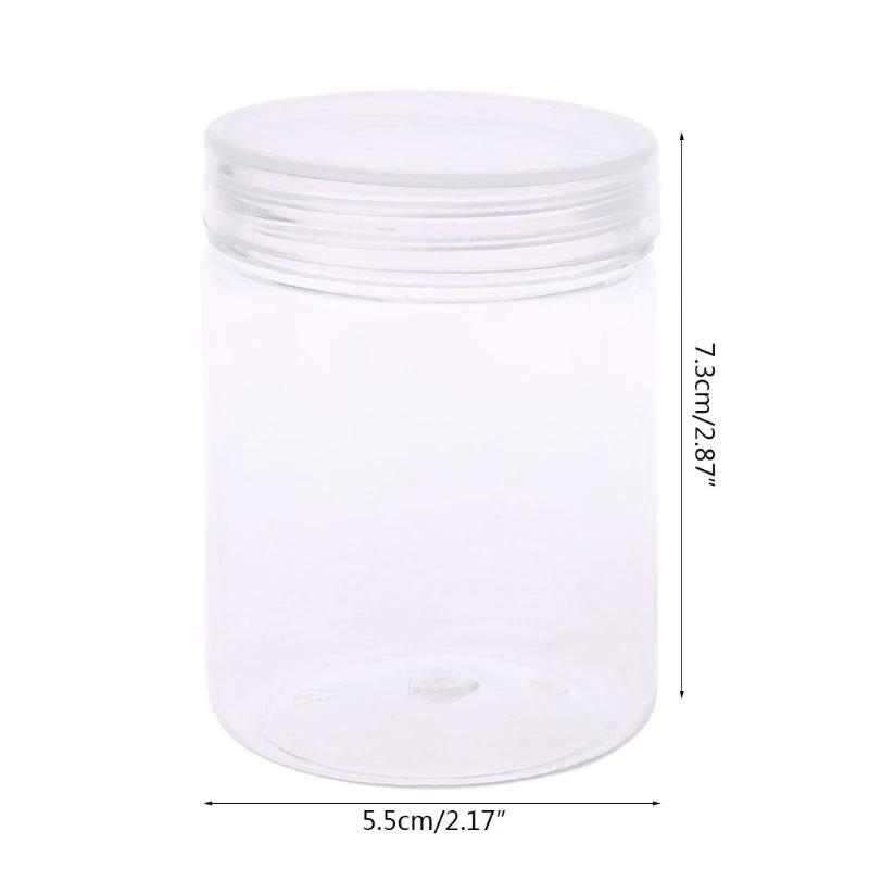 Round Clear Jar 150ml Women Cosmetic Organization PET for Case Holder for Earring Ring Brooch Bead Diamond Storage