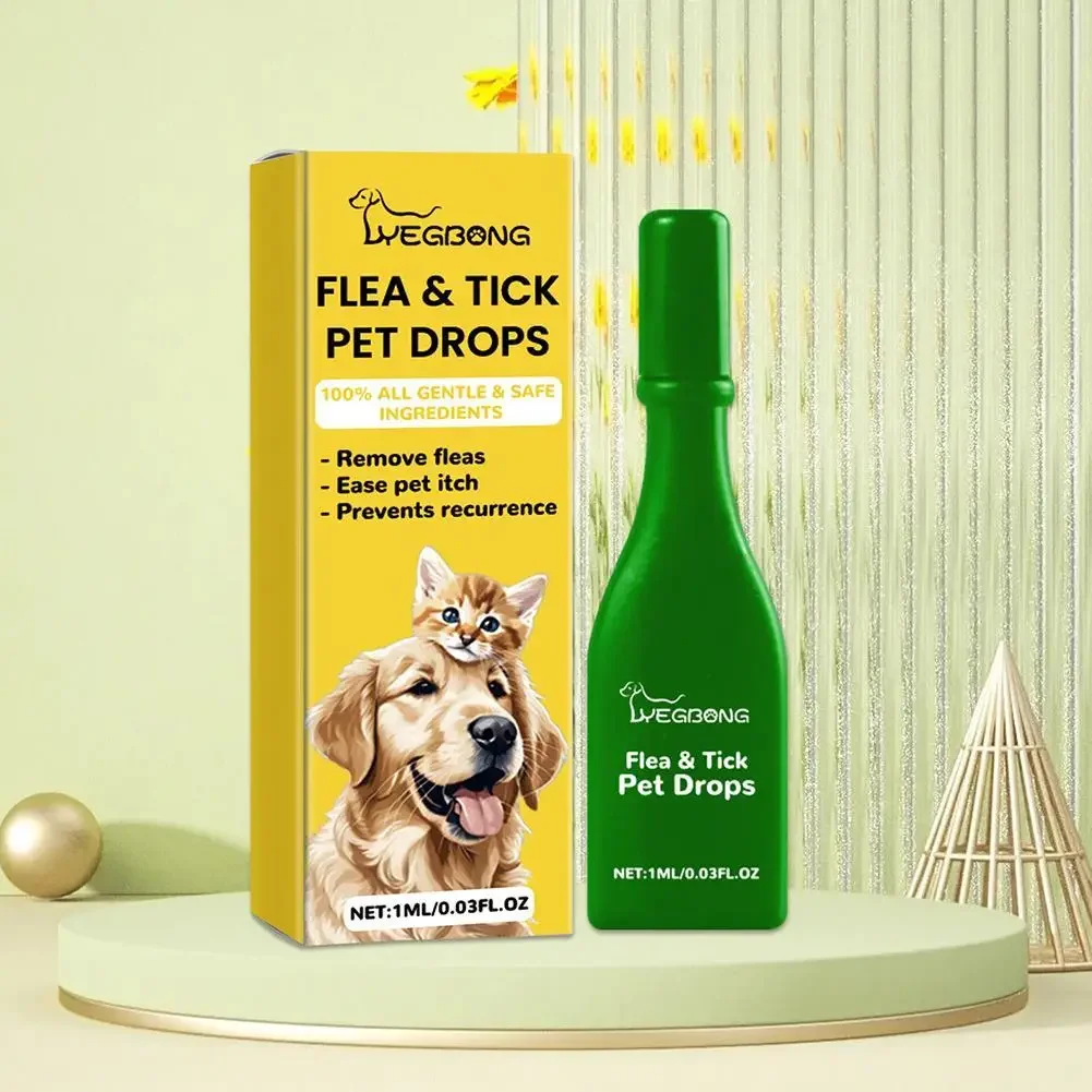Gotas de cuidado externo para mascotas, 1ML, para perros y gatos, mantenimiento diario de la piel y el pelaje, reducen la interferencia de insectos externos, suministros para el cuidado de mascotas domésticas