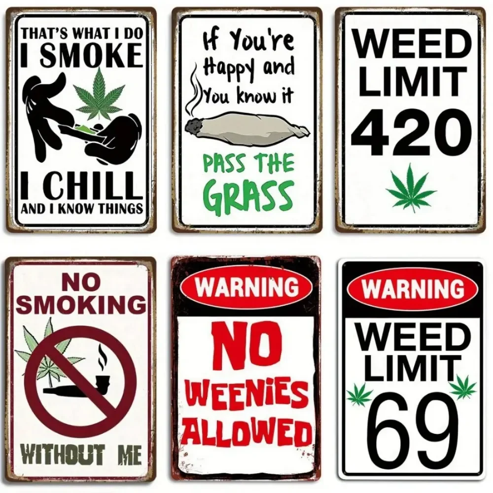 

Let's Light Metal Tin SignWeed Limit 420 SignSmoke Room PosterMan Cave Wall Art, Home, Bar Wall Decoration Size 20*30cm/30*40cm