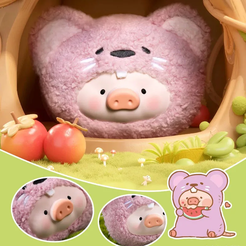 

Lulu Pig Animal Party Series Plush Silicone Bluetooth Earphone Bag Blind Box Wired Storage Cover Trendy Vinyl Face Toy