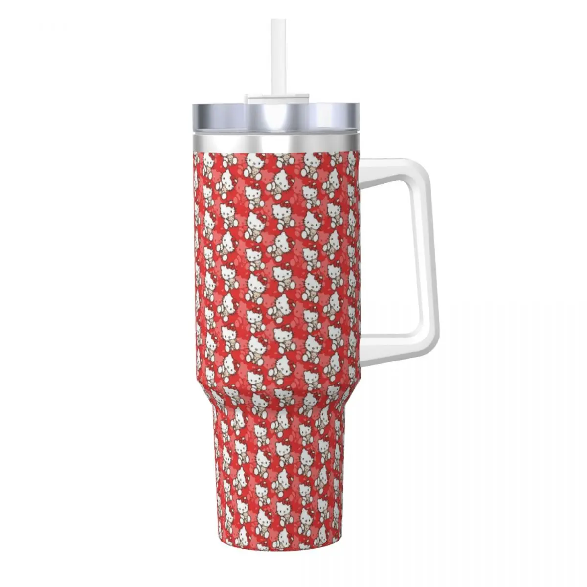 

Stainless Steel Tumbler Hello Kitty Collection Mugs Cup With Straws Driving Cold and Hot Water Bottle Heat Preservation Mug