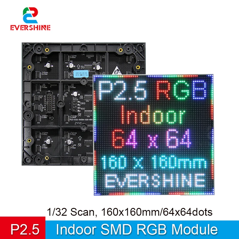 Evercollezionvision 64x64 P2.5 Smd2121 da interno 1/32scan Display a pannello a Led a colori a colori Display a pannello 160x160mm RGB Led Matrix