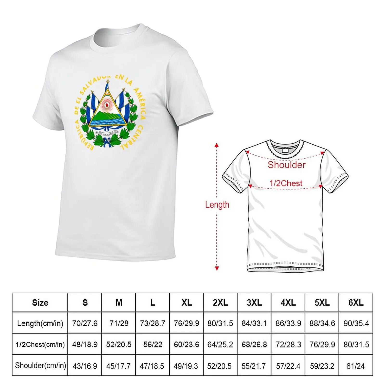 El Salvador coat of arms T-Shirt man t shirt luxury t shirt for man T-Shirt