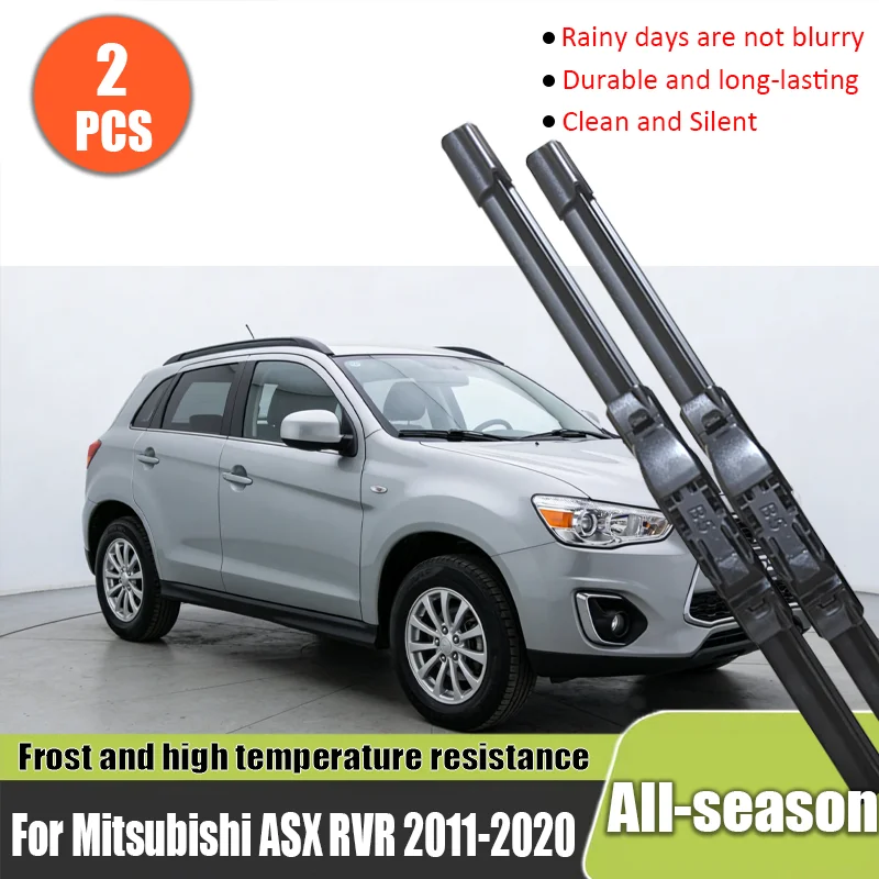 

For Mitsubishi ASX RVR 2011-2020 Car Front Wiper U-Shape Soft Rubber Boneless Wiper HD Silent Durable Car Wiper 24"+21"