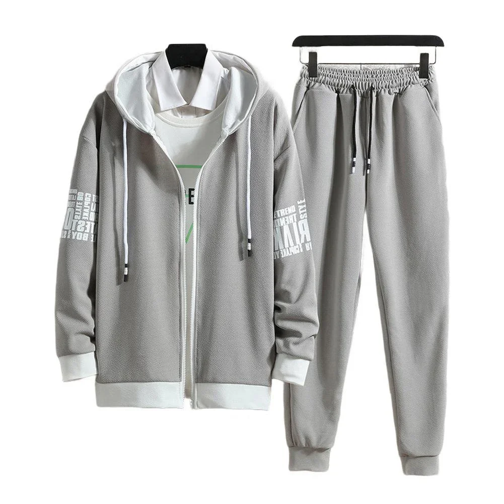 

Casual Sports Outfit Casual Pant Set Men Tracksuit 60 Cotton 40 Spandex Spring Summer Autumn Vacation Holiday Daily