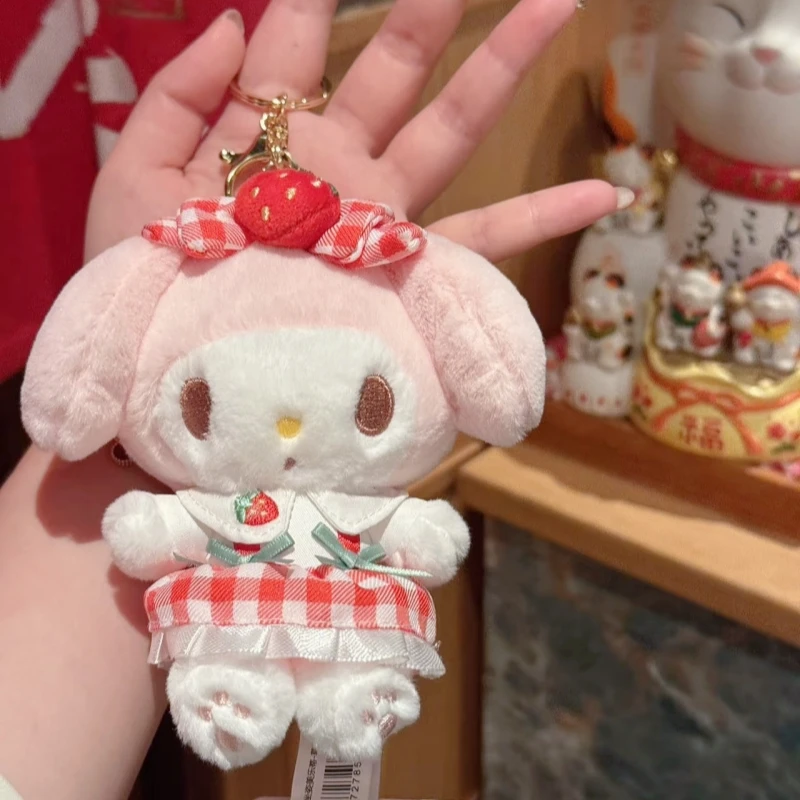 Echte Sanrio Hello Kitty Melody schattig meisje sleutelhanger schooltas hanger kinderen knuffels sleutelhanger plushier verjaardag kerstcadeau