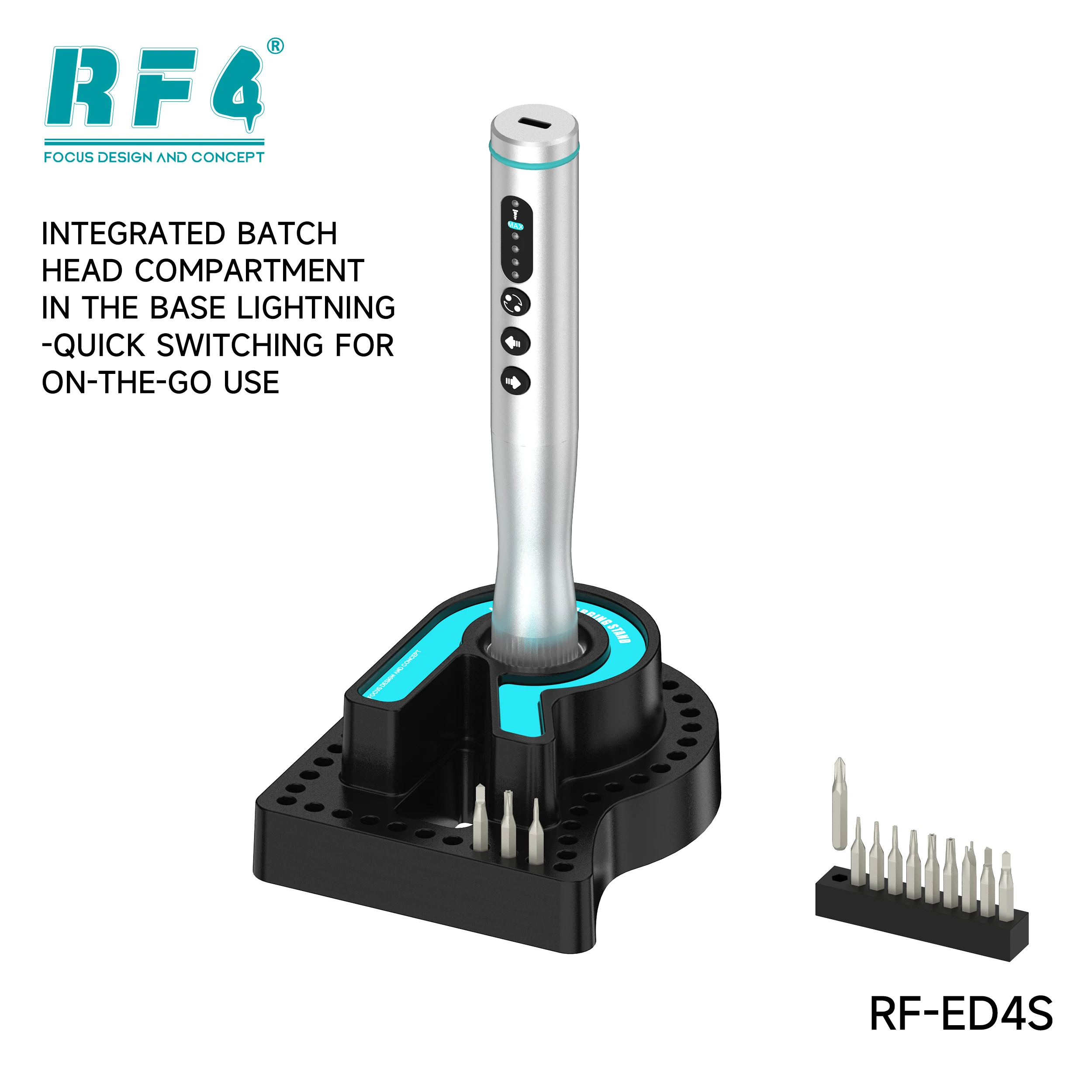 

RF4 Electric Screwdriver Set, High-Performance Power, Four-speed Adjustable, High-Hardness S2 Steel Drill Bits RF-ED4S