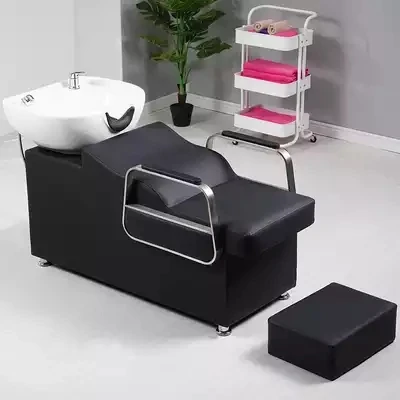 Hot Sale Hair Wash Salon furniture Custom Furniture Shampoo Bed Washing Shampoo Chair With Bowl