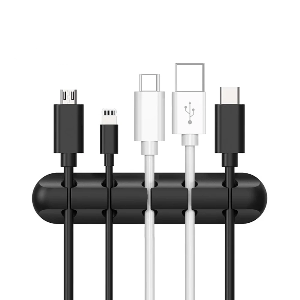 Flexible Cable Organizer 3/5/7 Hole Cable Management Clips for USB Charging Cable Nightstand Power Cord Mouse Cable Fixation