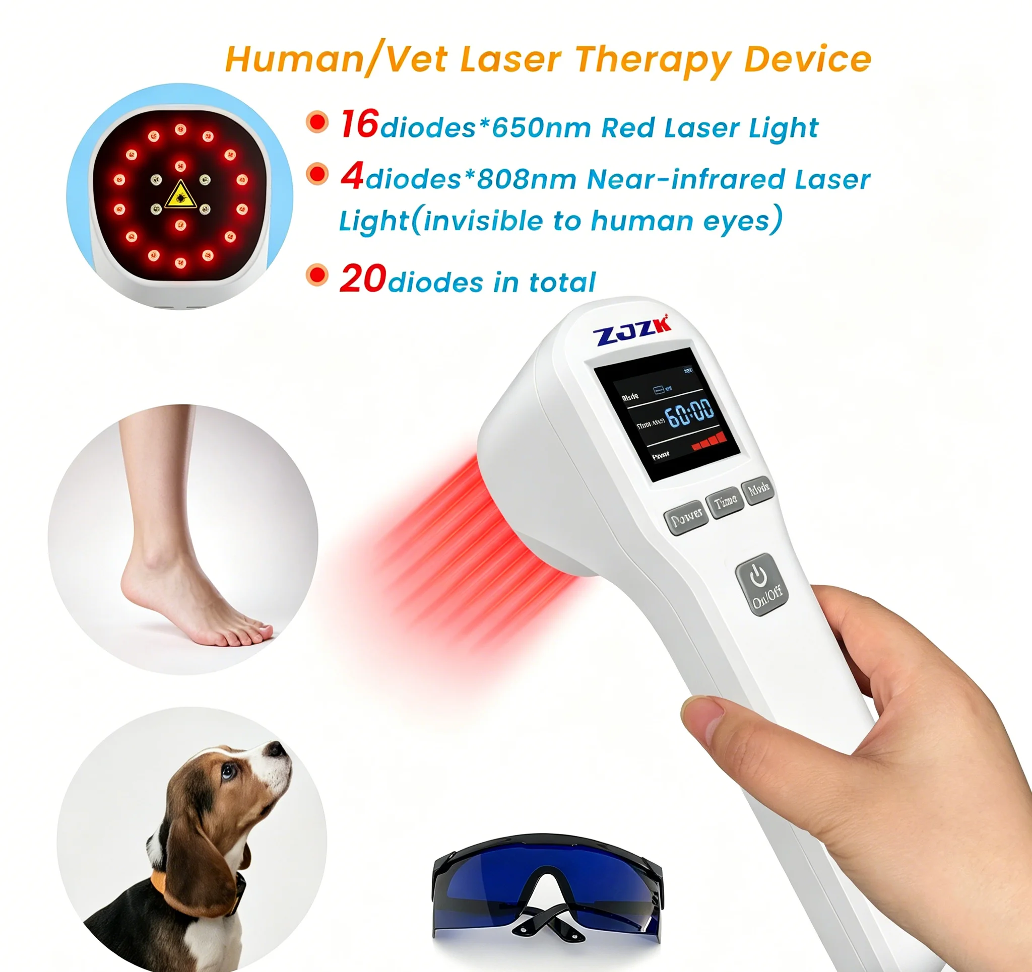 

2026 ZJZK LLLT Cold Laser Device for Joint Degeneration Post Trauma Pain Office Syndrome Neck Ache and Intercostal Neuralgia