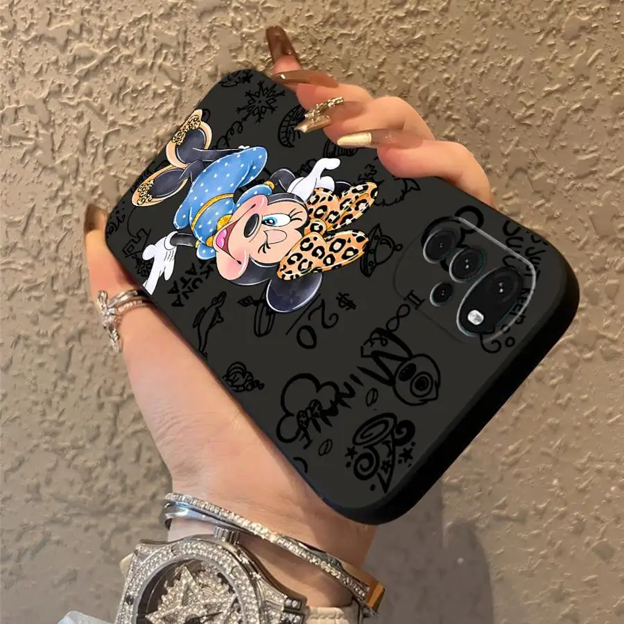 Casing Penutup Ponsel Lembut Hitam Macan Tutul Modis Minnie Mickey untuk Motorola Mot G32 G52 G60s G60 G53 G30 G51 G73 G50 G22 Edge40 G71