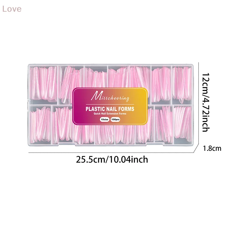[L&P]150個入り ネイルジェル用デュアルフォーム ソフトネイルフォーム型 アクリルフルカバー付け爪 マニキュアエクステンション