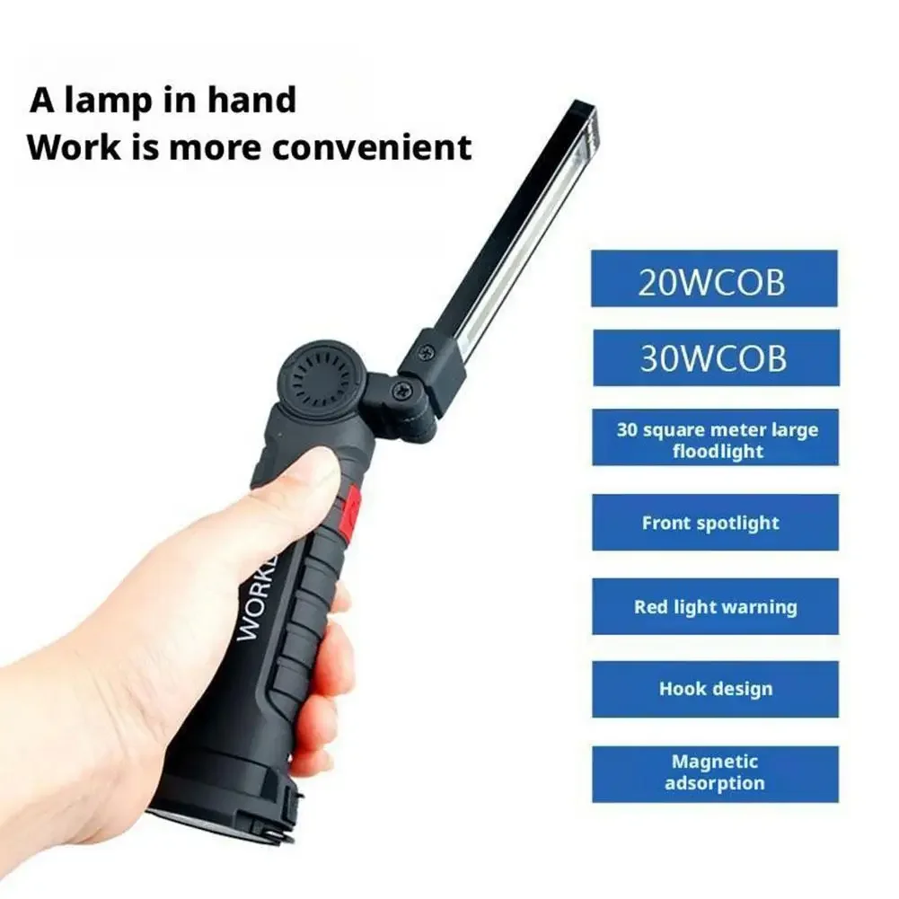 

Rechargeable LED Work Light - Magnetic Base With 360° Rotation And Five Modes For Car Repair