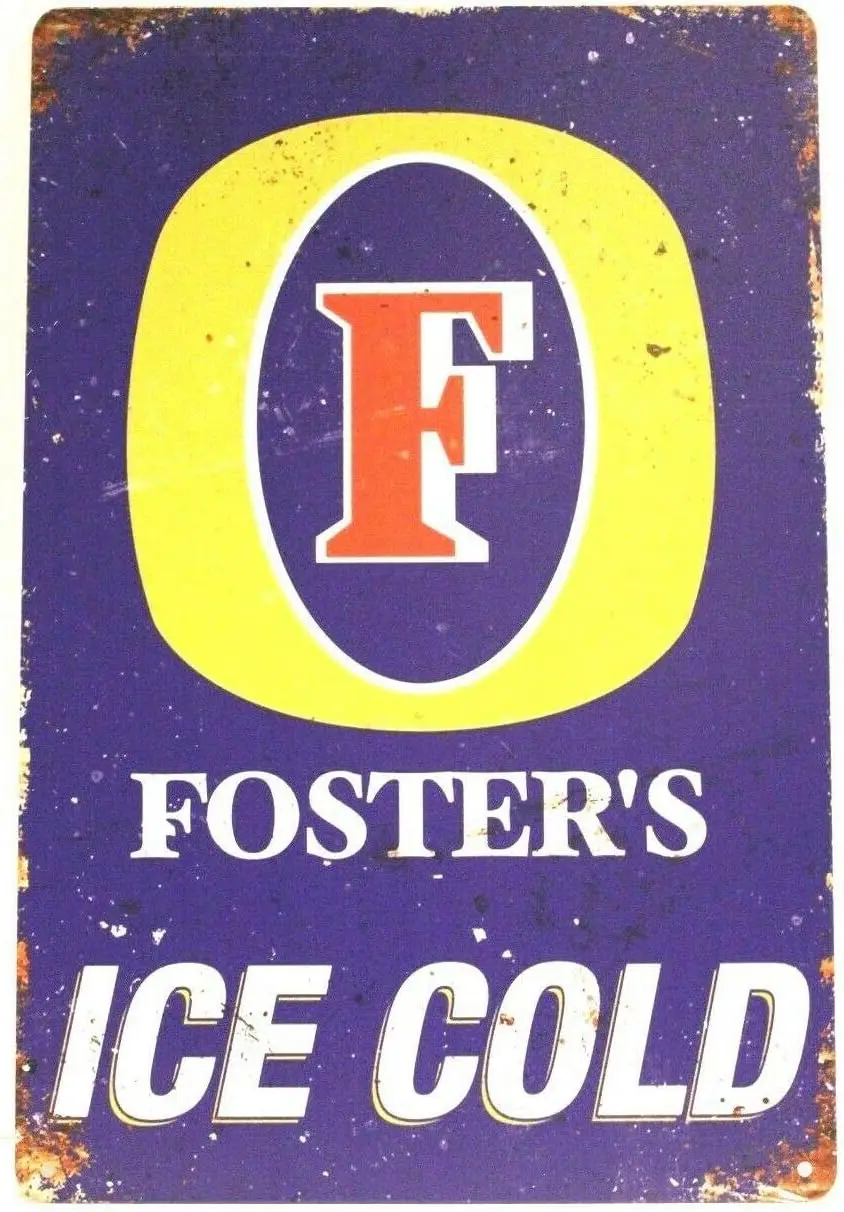 Metal Tin Sign Vintage Art Decoration Fosters Lager Australian Beer for Cofe Home Kitchen Farm Office Bar Restaurant Dorm Club o