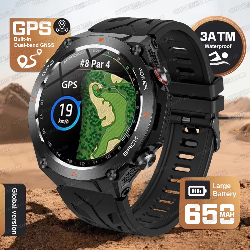 

New Military GPS Smart Watch 3ATM Waterproof Clock Compass Altimeter 650mAh Military Sport Call Smartwatch Men Outdoors Bracelet