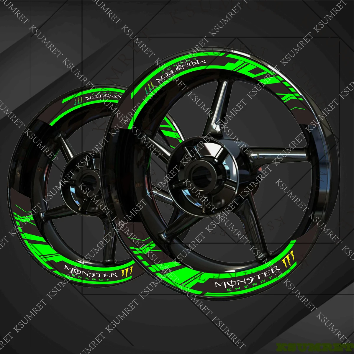 

For Monster Energy Racing Wheel Sticker Motorcycle Rim Set