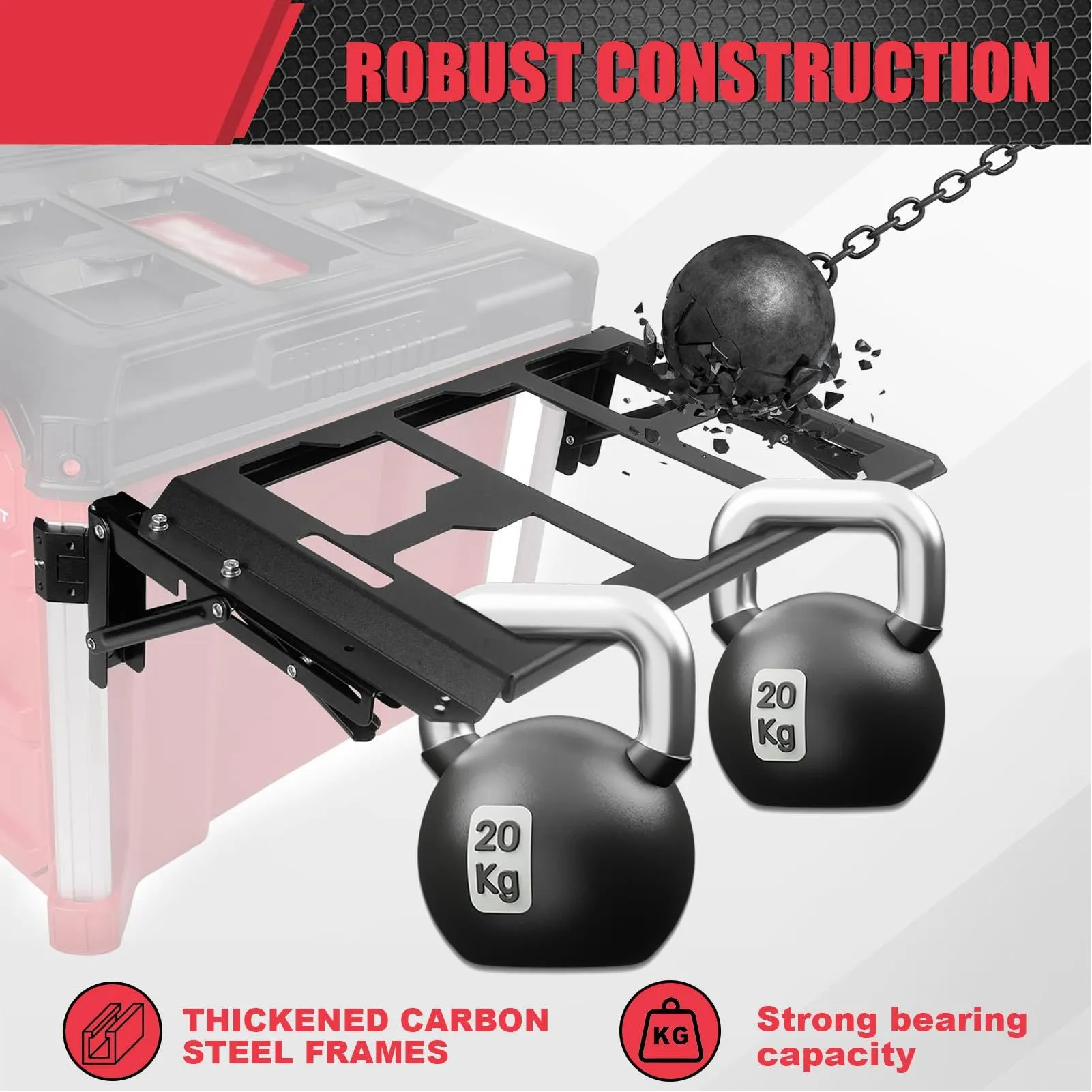 Toolbox Side Mounting Plate Aluminium Alloy Folding Toolbox Mount Versatile Installation Easy Tool Access for Maintenance Work