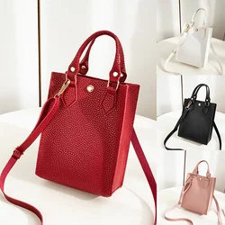 Women's Handbag Fashion Simple Large Capacity Lychee Pattern One Shoulder Phone Money Cosmetics Female's Crossbody Bags