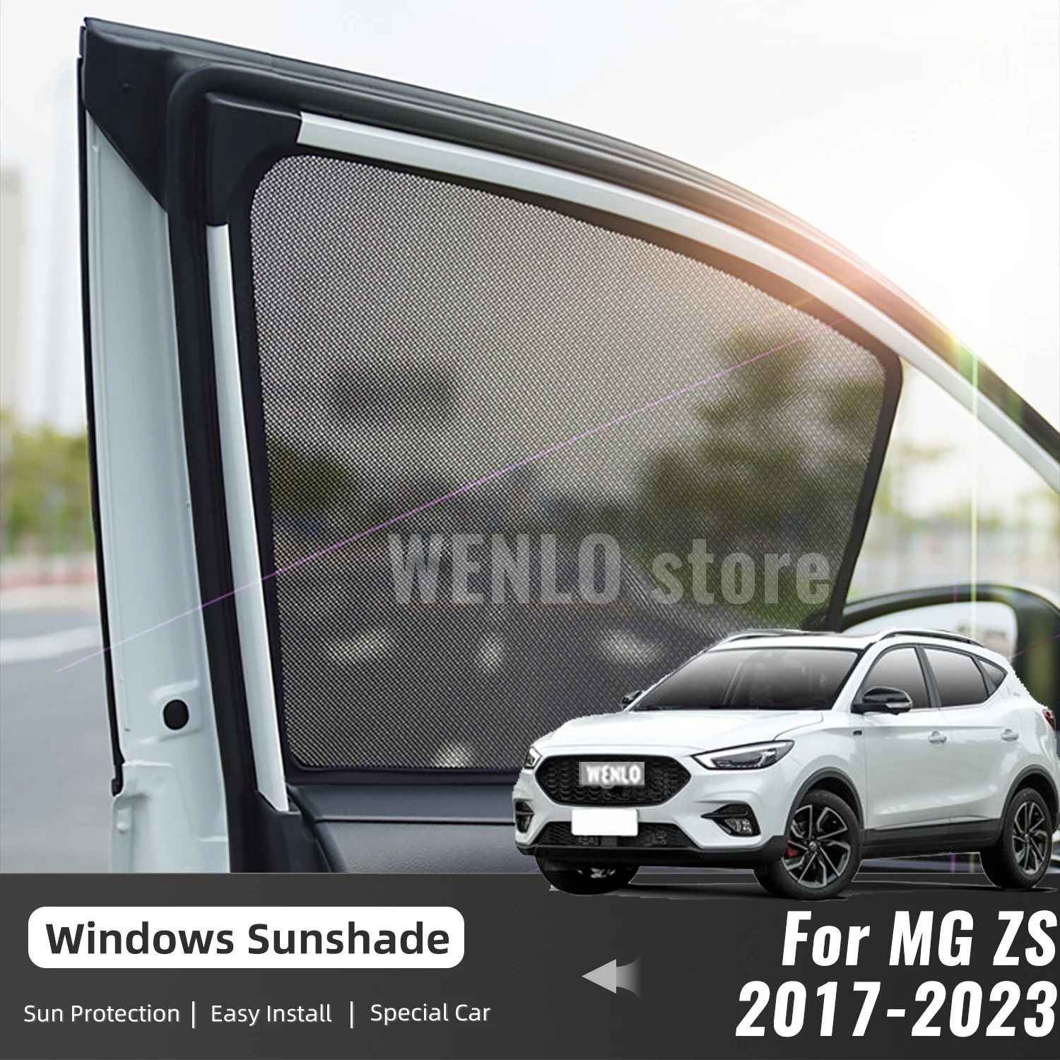 

For MG ZS SUV ZS11 2017-2023 Magnetic Car Sunshade Visor Front Windshield Frame Curtain Rear Side Window Sun Shade Shield