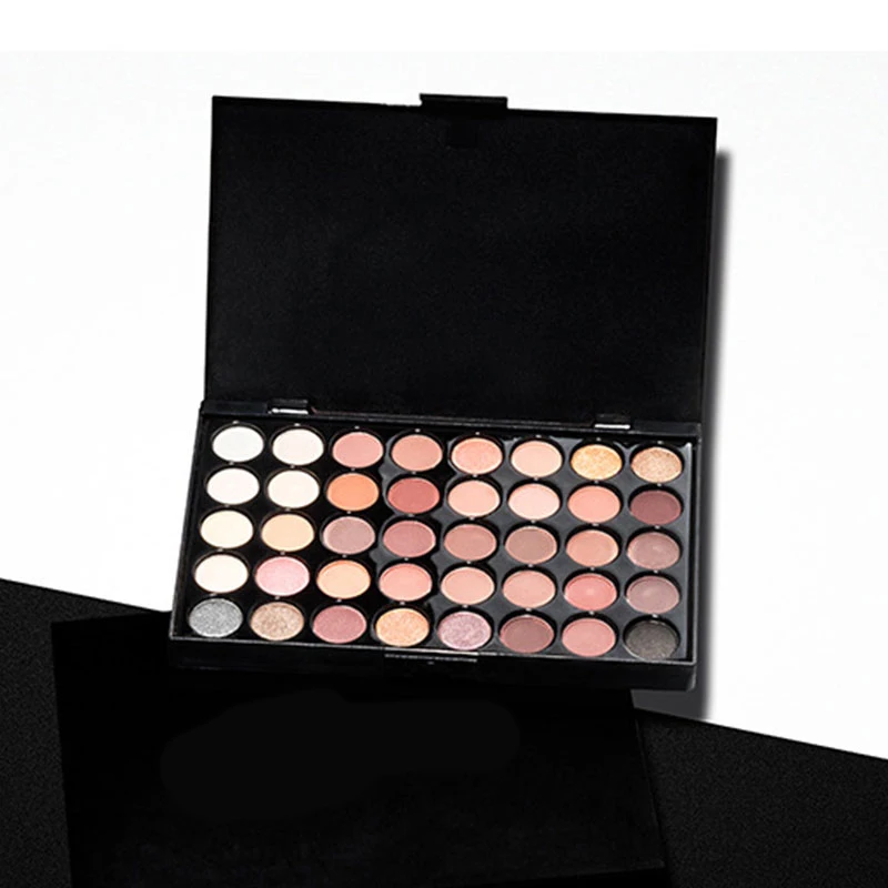 Placa de sombra de ojos de 40 colores, pigmento de maquillaje mate luminoso, brillo impermeable, paleta cosmética