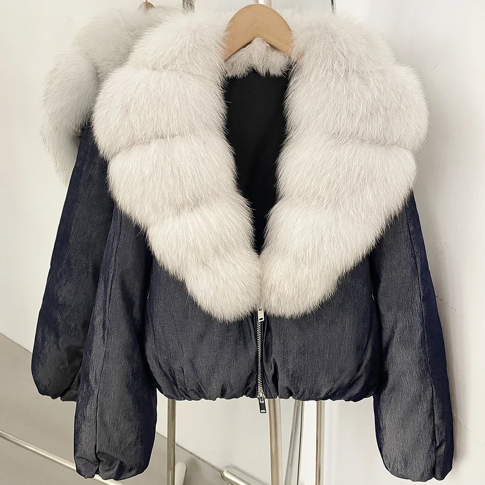 OFTBUY 90% White Duck Down Coat Luxury Winter Puffer Jacket Women Female Real Natural Fox Raccoon Fur Thick Warm Parkas