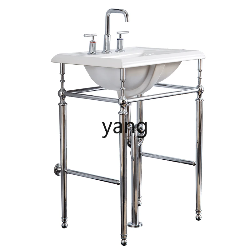 

LZR four-legged double-layer copper bracket wash basin classic single three-hole