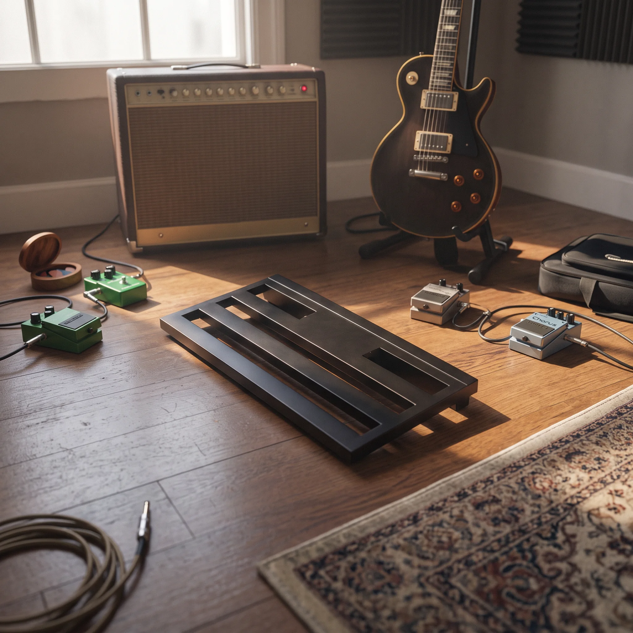 Guitar Pedalboard Portable Effects Pedalboard with Strap Guitar Pedal Board Solid Effects Pedal Board Strong for Guitarists