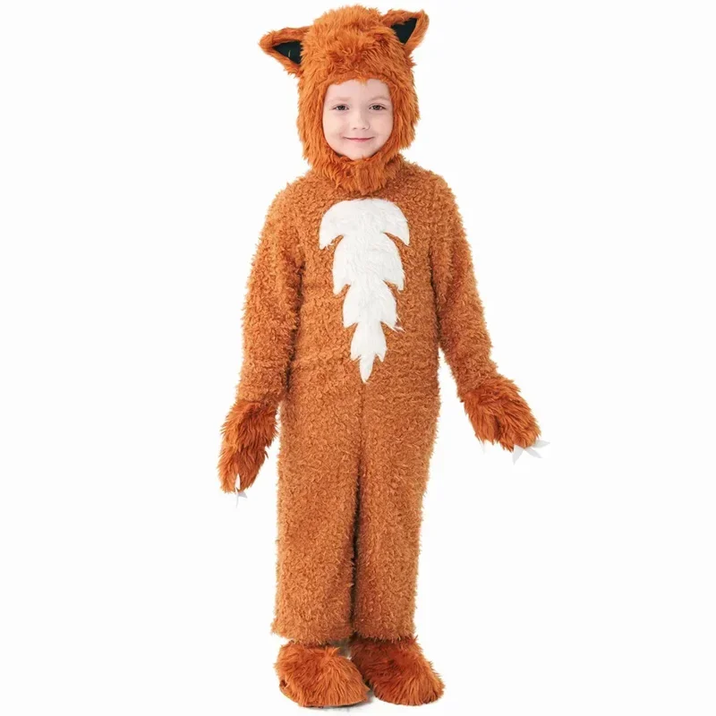 SN88 Kind Gezellige Eekhoorn Cosplay voor Kinderen Stage Performance Wear Halloween Party Fox Peuter Kostuum Animal Onesies Jumpsuit