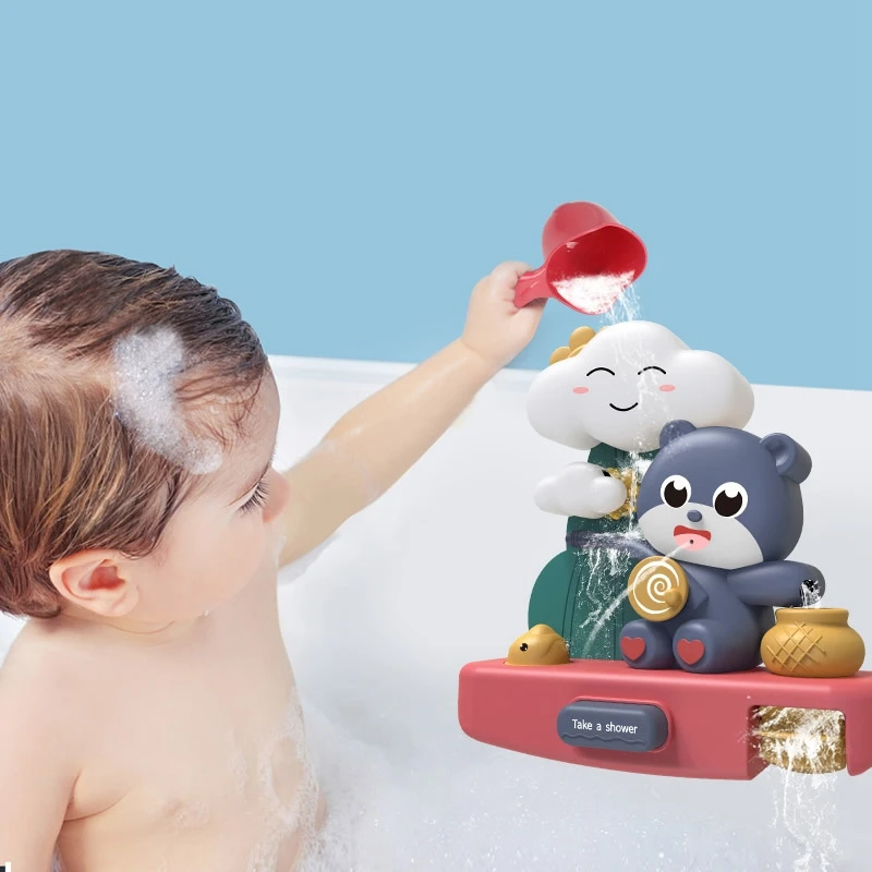 Baby Bath Toys Toddlers Bathtub Toy Games Animal Shower Toys With Suction Cups Waterfall Toy Set Fun Bathtime Water Toys