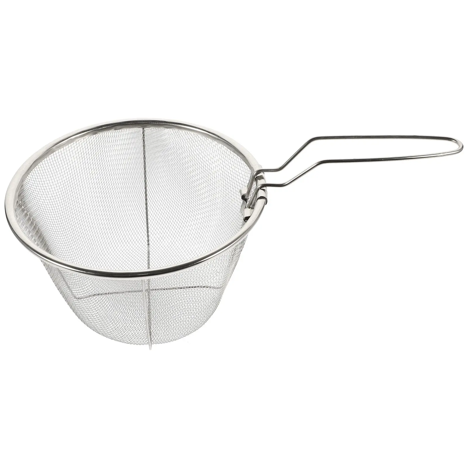 Frying Basket Stainless Steel Strainer Multi-purpose Tool for Potatoes Fine Mesh Easy Use Prevent Scald Oil Drain