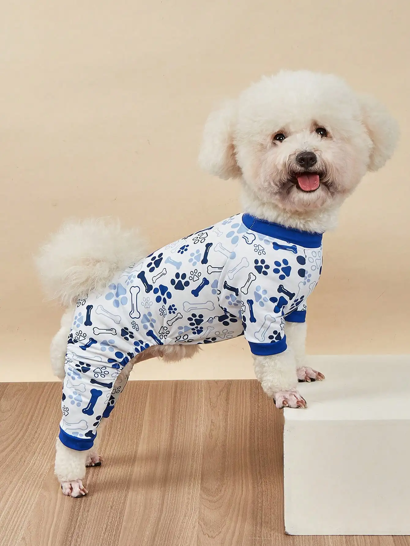 

Cute Dog Print Pajamas Soft Stretchy Clothes For Small Medium Male Female Puppies