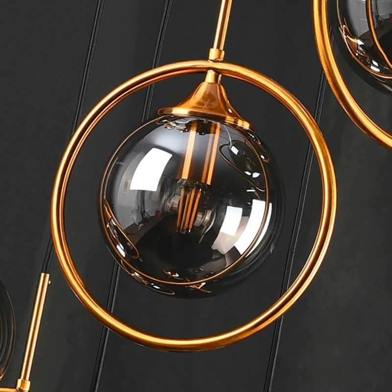 2025 Modern Glass Ball LED Staircase Chandelier, Indoor Living Room, Bedroom, Hanging Lighting, Kitchen, Restaurant Chandelier