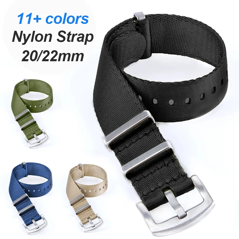 Universal Nylon Watch Strap 20mm 22mm Bracelet for Seiko Soft Sport Wristband for Rolex Men Women Student Replacement Strap Belt