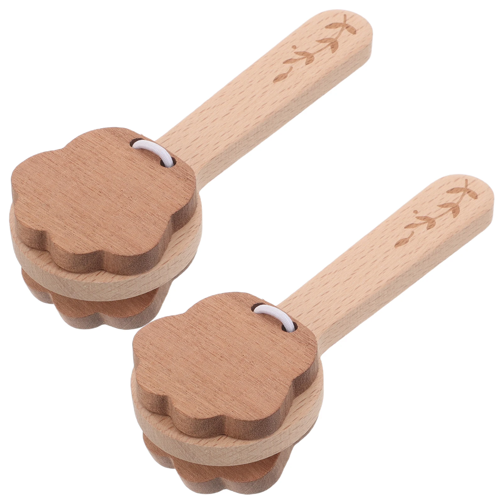 

2 Pcs Bear Claw Long Handle Ringboard Castanet Instrument Musical Animal Shaker Grab Rattle