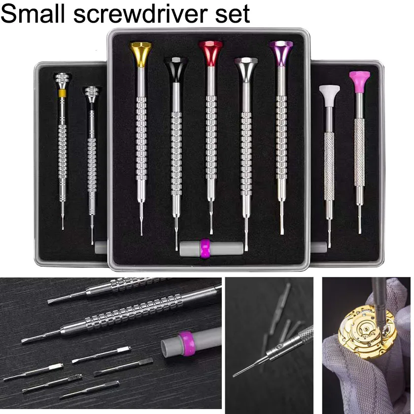 5 PCS/Set Flat Straight Head Screwdriver Stainless Steel Precise Screwdriver Watch Jewelry Repair Tool For Watchmaker Jeweler