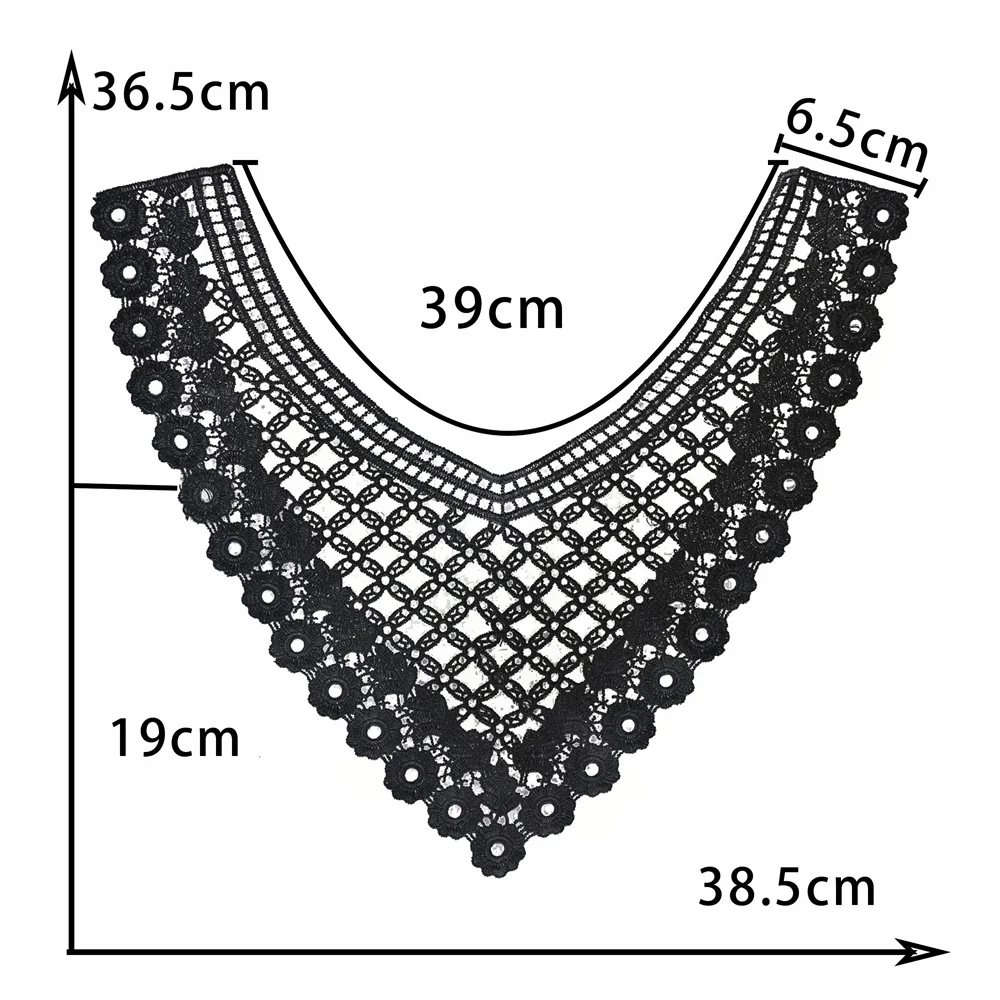 Fashion DIY sewing V-neck black and white wedding dress cheongsam costume accessories flower lace embroidery accessories