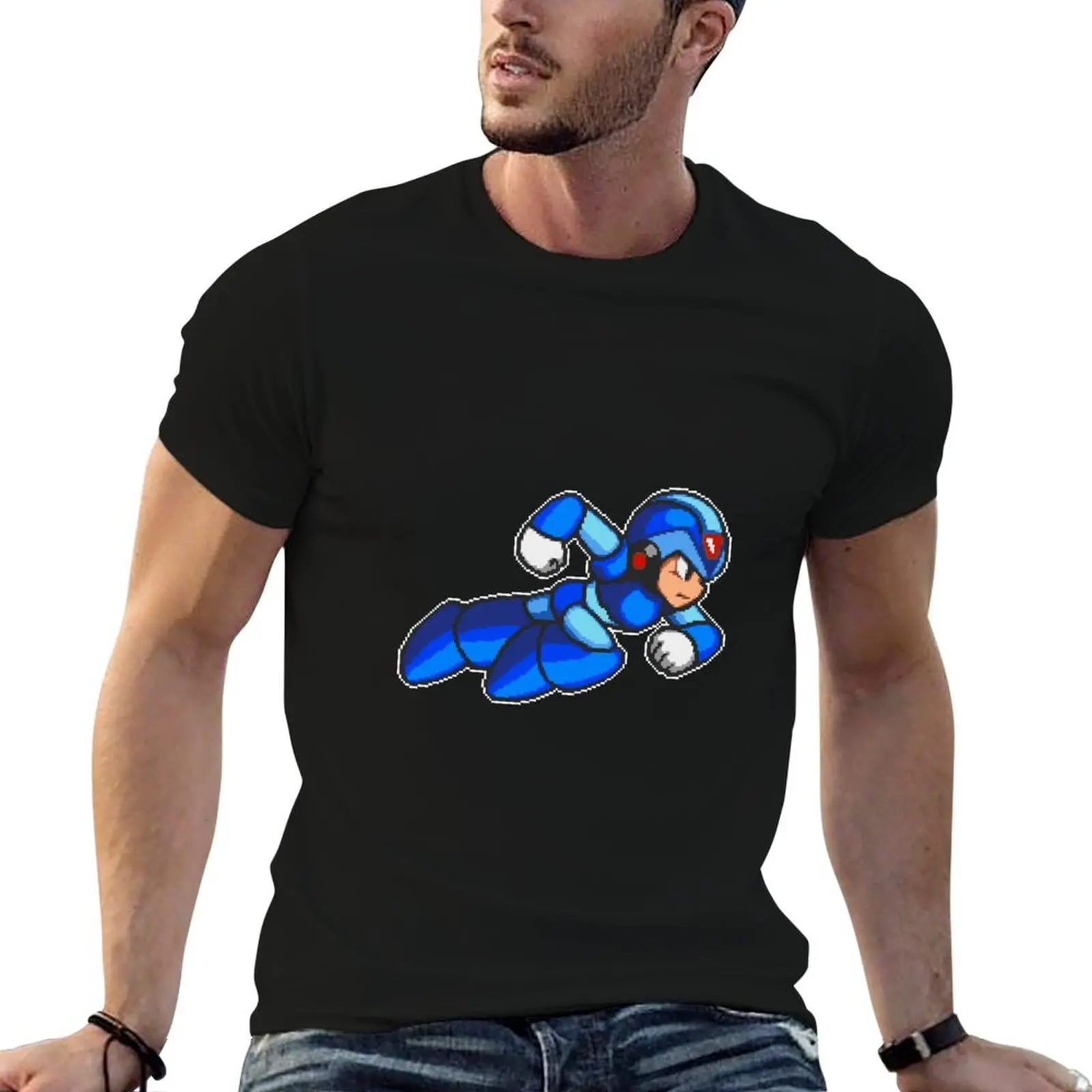 

Megaman x pixelart T-Shirt t shirt for man 100 percent cotton essential t shirt T-Shirt
