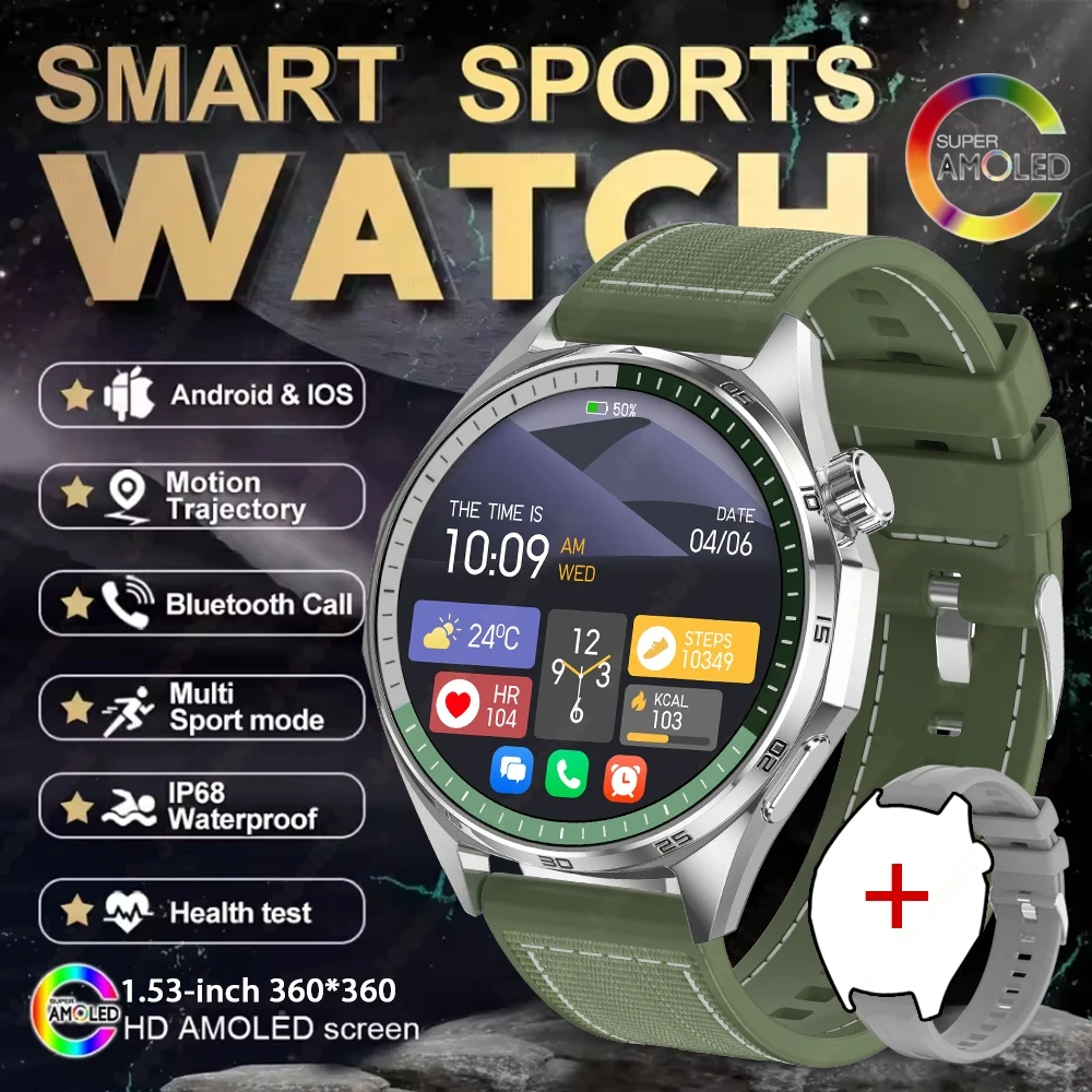 2026 Neue GPS Sport-Smartwatch für Herren NFC Kompass Fitness-Tracker Bluetooth-Anruf IP68 Wasserdichte Smartwatch für Android iOS