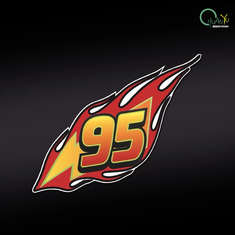 شارات سيارة رقمية مخصصة للبرق الإبداعي 95 لسيارة السباق والدراجات النارية وتزيين جسم السيارة الكهربائية وملصق مقاوم للماء #1