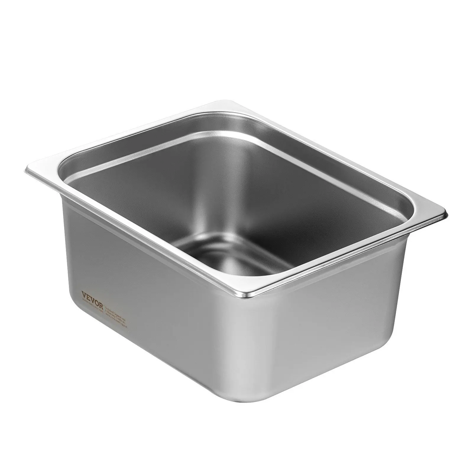 6 Pack Hotel Pans, 1/2 Size Anti-Jam Steam Pan, 0.8mm Thick Stainless Steel Restaurant Steam Table Pan