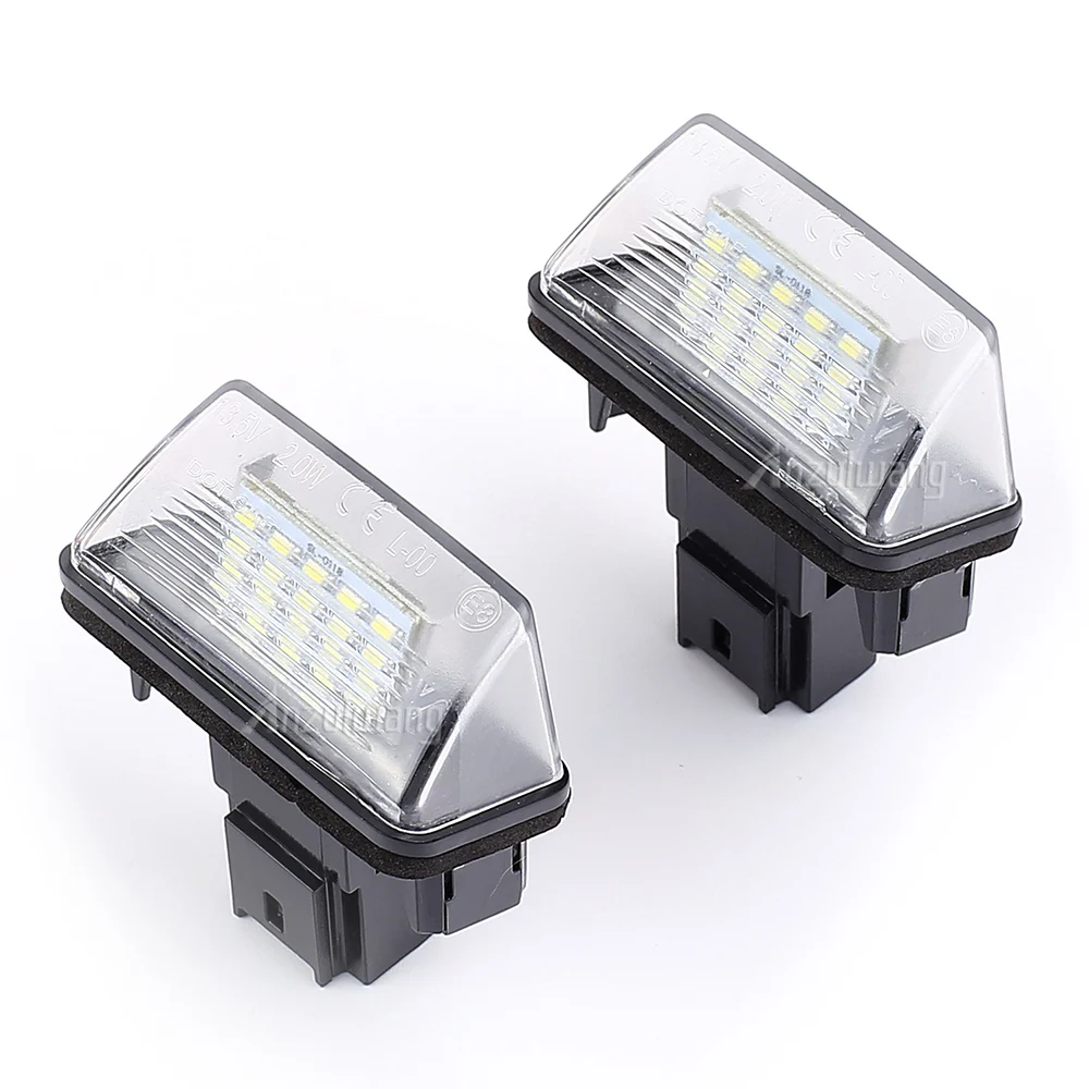 2Pcs/set 18 LED License Number Plate Lights Lamp For Peugeot 206 207 307 308 406 Citroen C3/C4/C5/C6