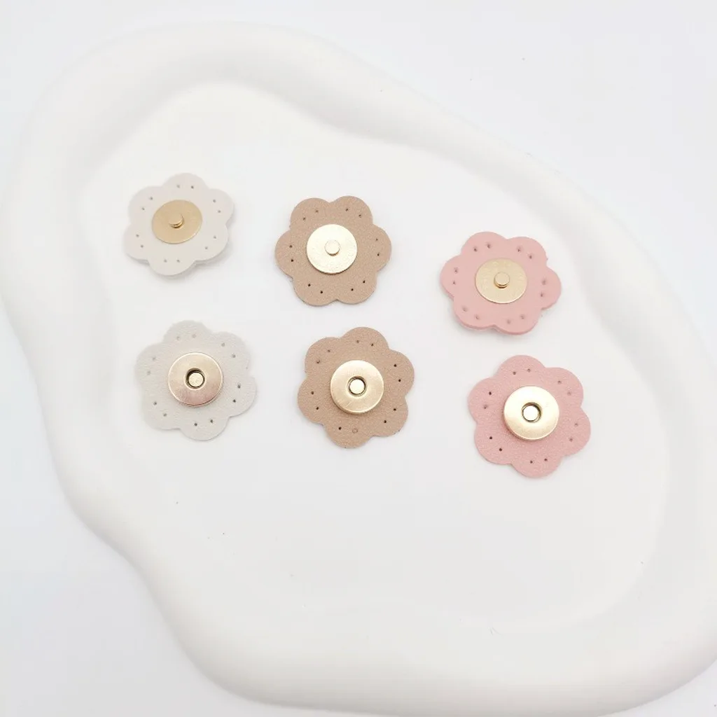 Leather Magnetic Button Pre-Punched Diy Sewing Accessories Magnetic Button Handmade Handmade Bag Closure For Purses Cloth Bags