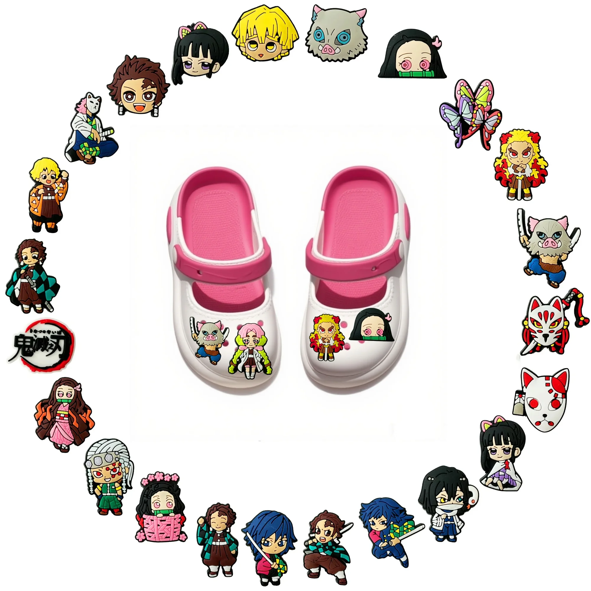 

Two-dimensional Popular Japanese anime Shoes Charms Accessories Sneakers Shoe Clips DIY Decorations Pins Gifts Fof Kids Party