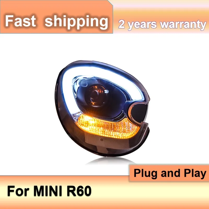 Car Accessories for BMW Mini R60 Headlamp 2007-2016 Mini R60 Countryman Headlight DRL Turn Signal High Beam Projector Lens