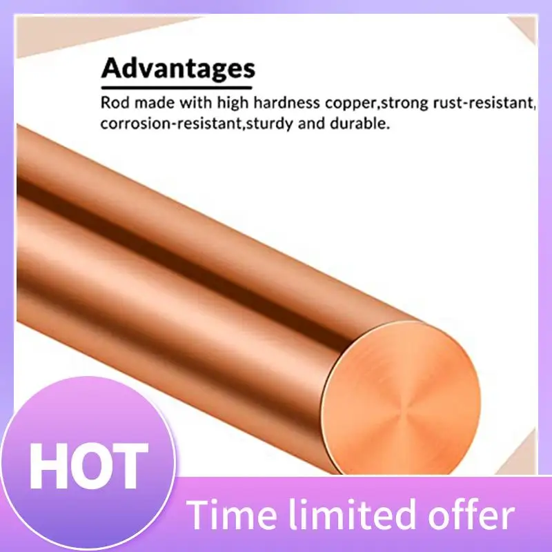 

B69C 11.8 Inch Length Pure Copper Round Rod Copper Rod Lathe Rod Solid Copper Rod Lathe Bar Stock (5 Pcs, 6 Mm Dia)