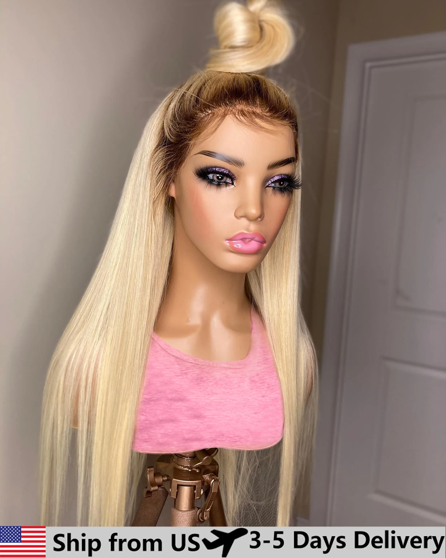 613 hd transparent 13x4 honig blond frontal gerade vor gezupft Echthaar Perücken 13x4 Spitze Front Perücken für Frauen 4x4 Verschluss Perücken